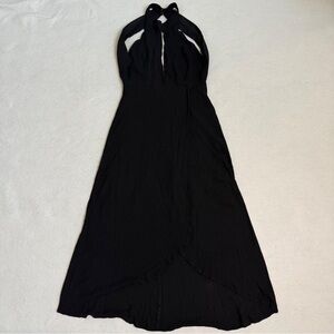 LUSH Black Halter Maxi Dress | Size Small